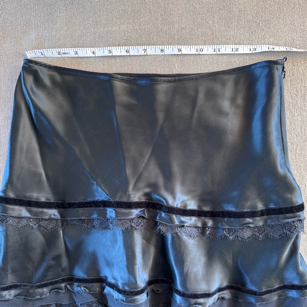 White House Black Market Black Silk Midi Skirt - Picture 5 of 6